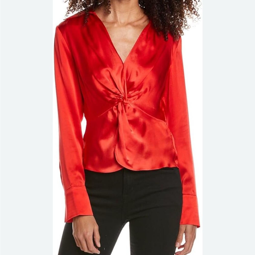 Amanda Uprichard Fargo Silk Red Top NWT XS
